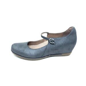 Dansko Loralie Comfort Mary Jane Wedge Gray Leather Womens EUR 41/US 10.5-11